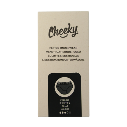 Cheeky Wipes Menstruatie ondergoed Feeling Pretty zw maat 38-40 1.00 Stuks