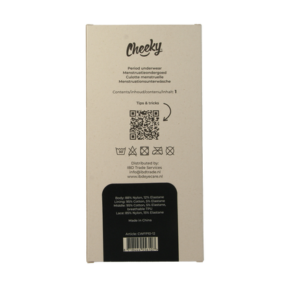 Cheeky Wipes Menstruatie ondergoed Feeling Pretty zw maat 38-40 1 Stuks