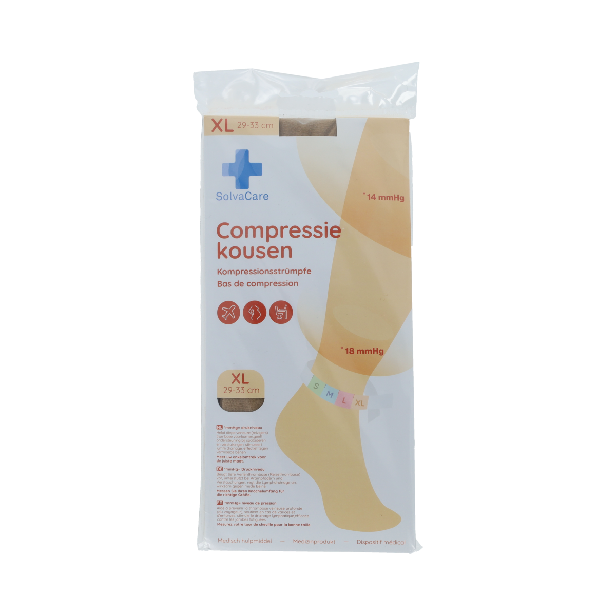 Solvacare Compressiekous beige XL 29 - 33 cm 1.00 Paar
