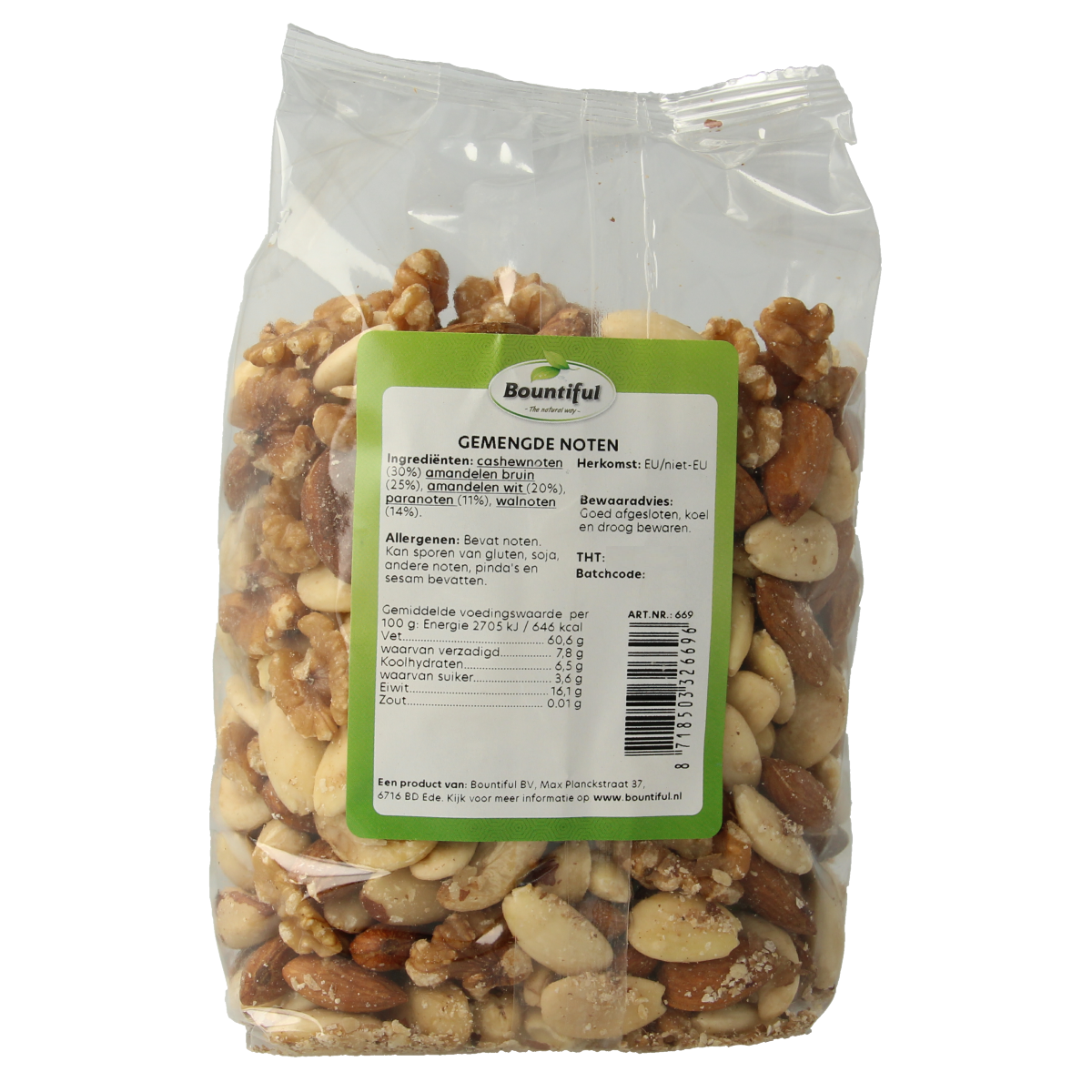 Bountiful Gemengde noten 500.00 Gram