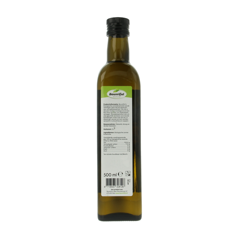 Bountiful Zonnebloemolie bio 500 Milliliter