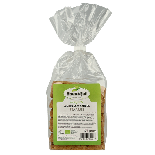 Bountiful Anijs amandel staafjes bio 175.00 Gram