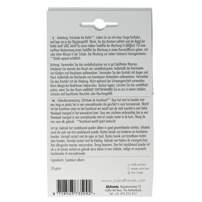 Jiri & Friends Harswierook sandalwood powder 30 Gram