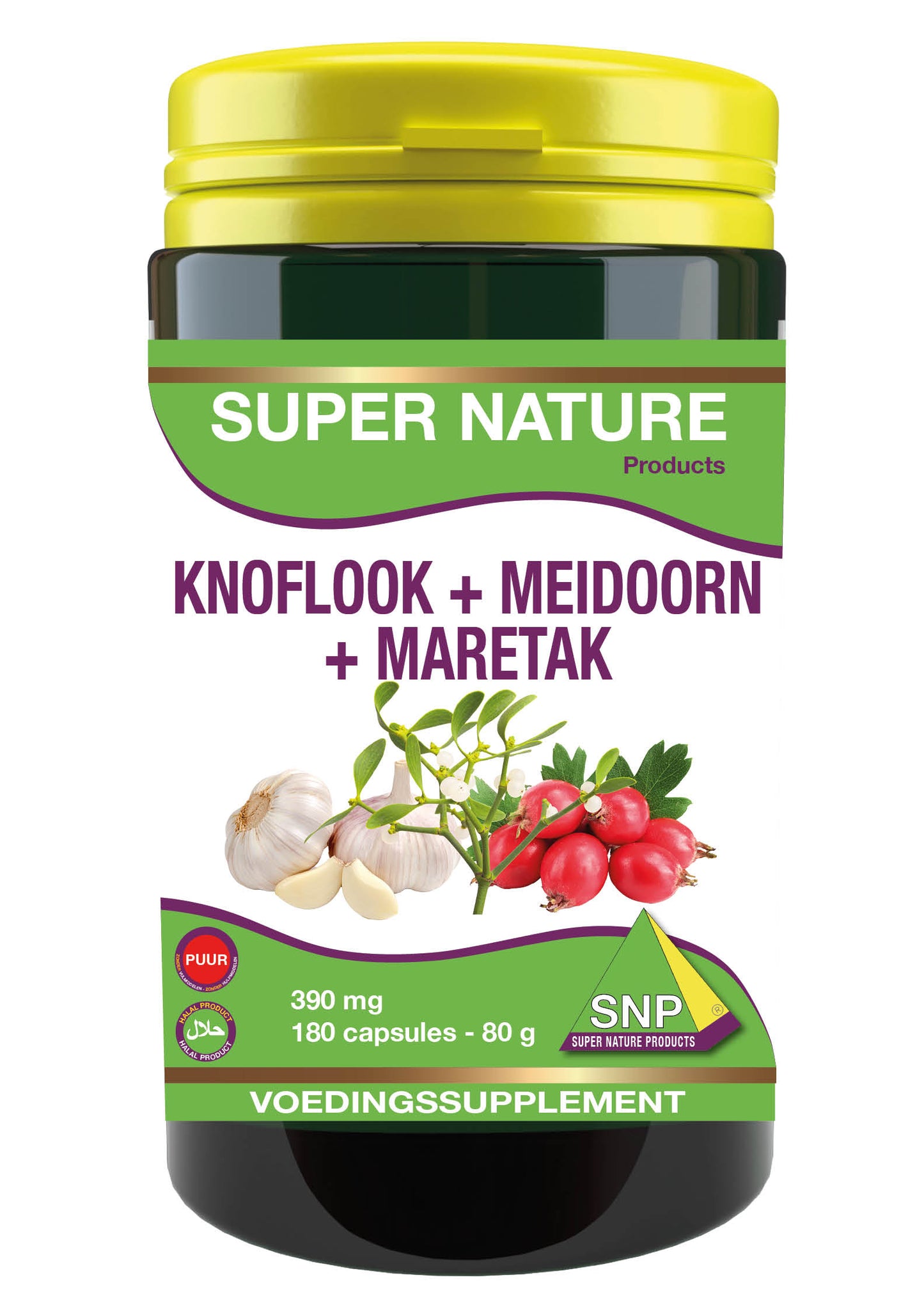SNP Knoflook-meidoorn-maretak 390 mg puur 180 Capsules