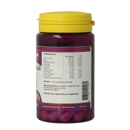NHP Super multi mineralen 650mg puur 60 Vegetarische capsules