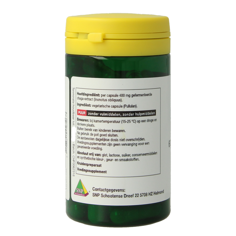 SNP Chaga fermented 400 mg puur 60 Vegetarische capsules