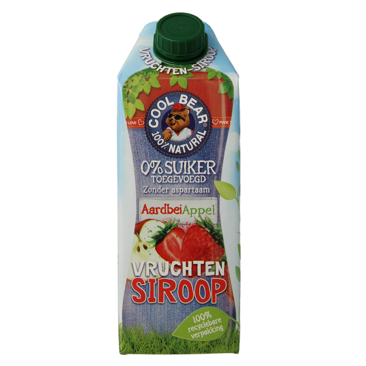 Cool Bear Siroop aardbei-appel 750.00 Milliliter