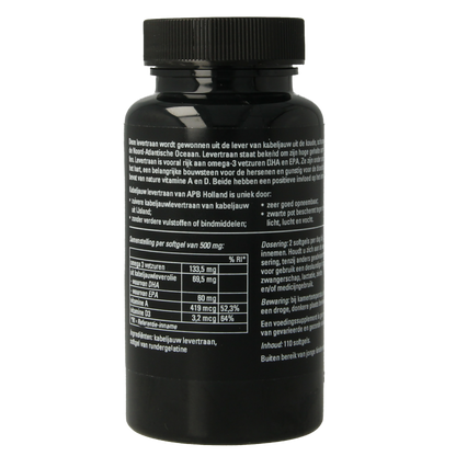 APB Holland Levertraan kabeljauw puur 500mg 100 Softgels