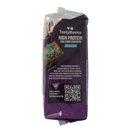 TastyBasics Less carb-high protein crackers meerzaden 200.00 Gram