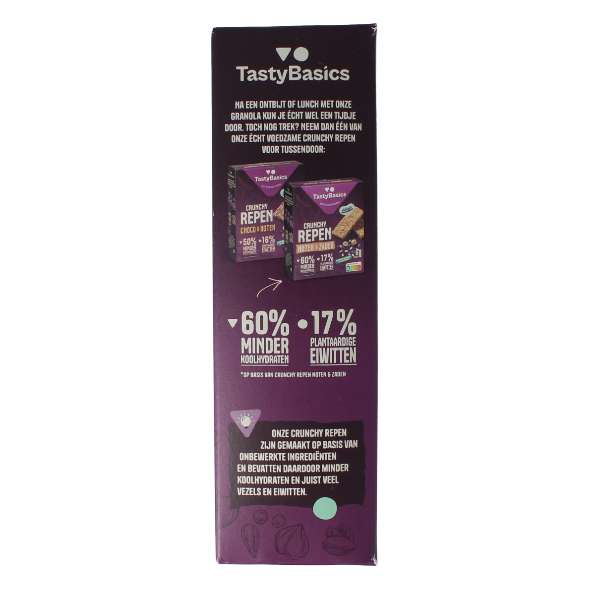 TastyBasics Less carb-high protein granola noten & pitten 350.00 Gram