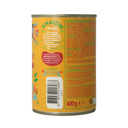 Amaizin Rode kidneybonen in chilisaus bio 400 Gram