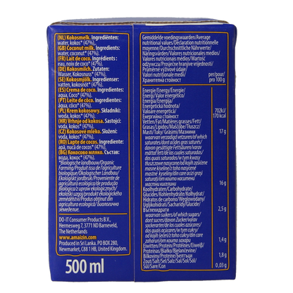Amaizin Kokosmelk bio 500 Milliliter