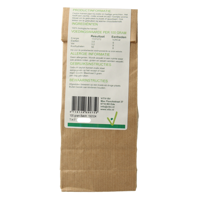 Vitiv Ceylon kaneel poeder bio 100.00 Gram