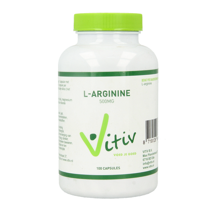 Vitiv L-Arginine 500mg 100.00 Capsules