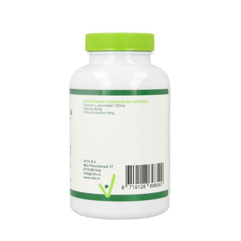 Vitiv Kinder vitamine C zuurvrij 120mg 100 Kauwtabletten