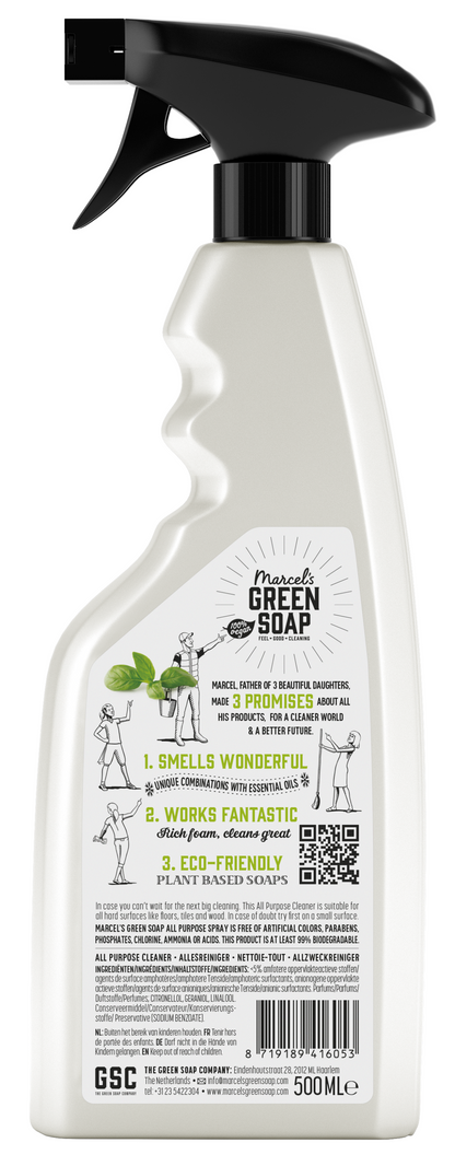 Marcel's Green Soap Allesreiniger spray basilicum & vetiver 500.00 Milliliter