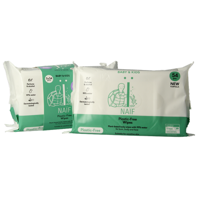 Naif Baby & kids plastic-free wipes 3-pack 3 Stuks