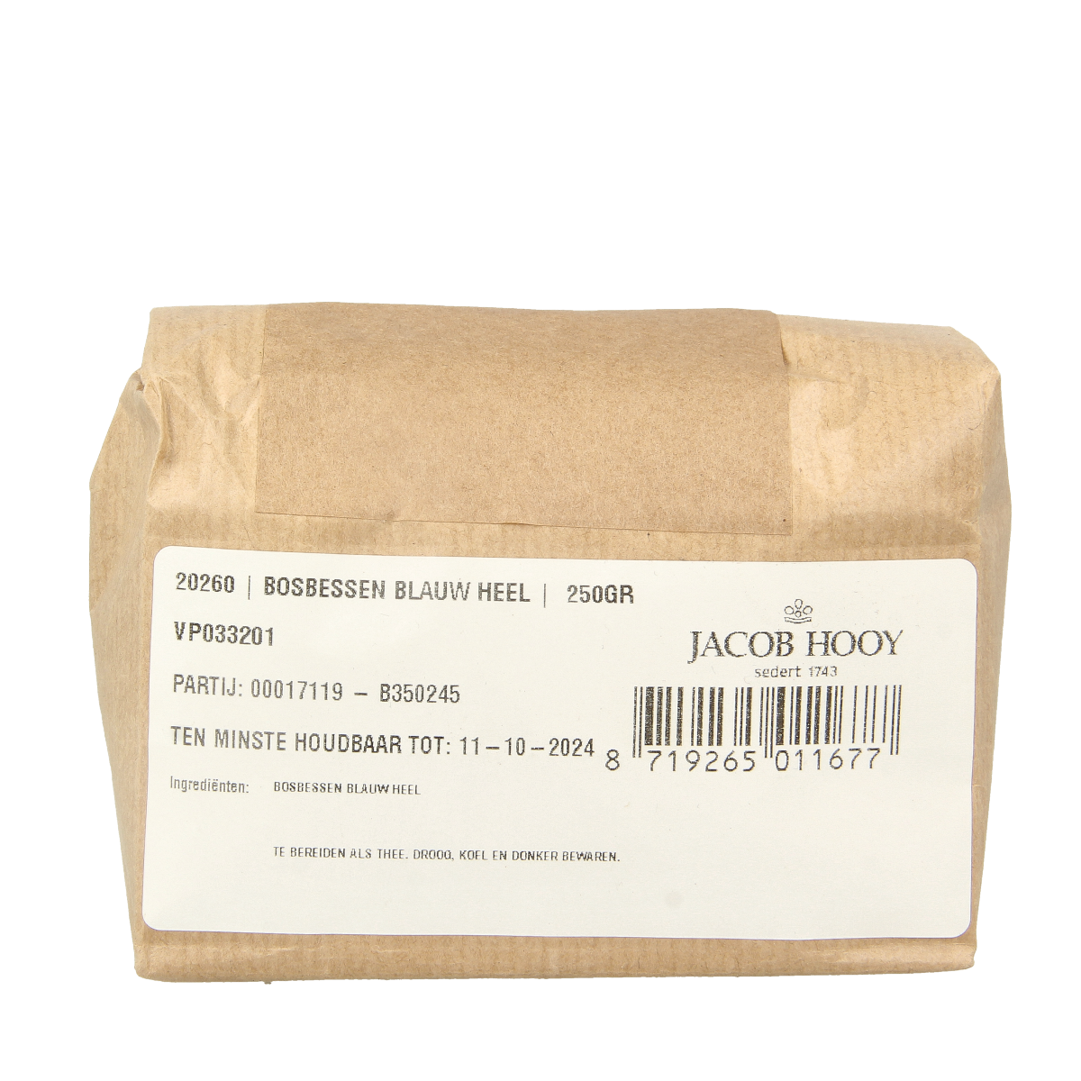 Jacob Hooy Bosbessen blauw 250.00 Gram