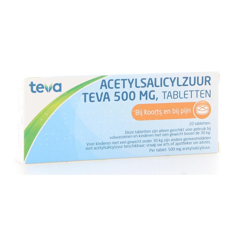 Teva Acetylsalicylzuur 500mg 20 Tabletten