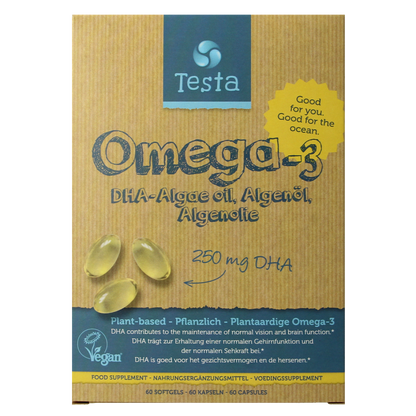 Testa Omega 3 algenolie 250mg DHA vegan NL/DE/EN 60.00 Vegetarische capsules