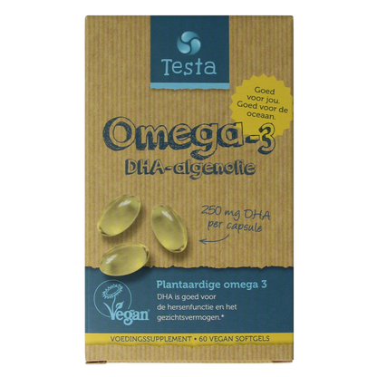 Testa Omega 3 algenolie 250mg DHA vegan NL 60.00 Vegetarische capsules