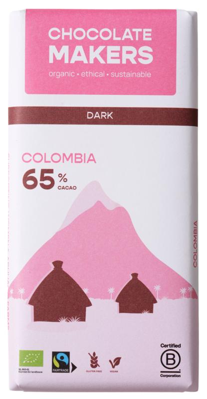 Chocolatemakers Pure love reep 65% puur fairtrade bio 80 Gram