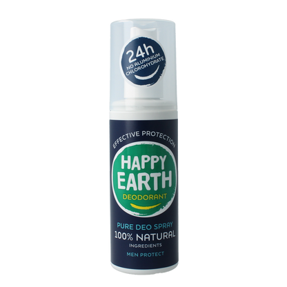 Happy Earth Pure deodrant spray men protect 100 Milliliter