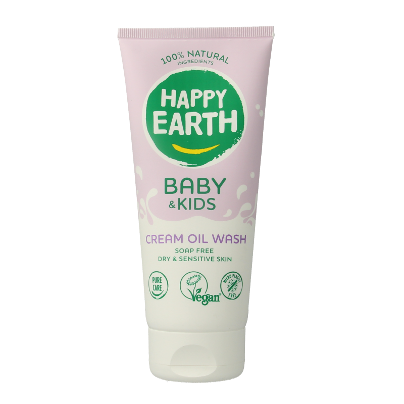 Happy Earth Wasgel creme olie baby & kids 200 Milliliter