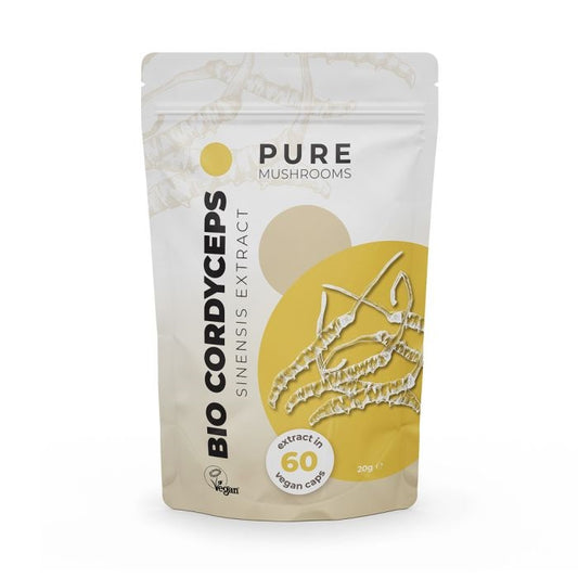 Pure Mushrooms Cordyceps paddenstoel extract bio 60 Vegetarische capsules