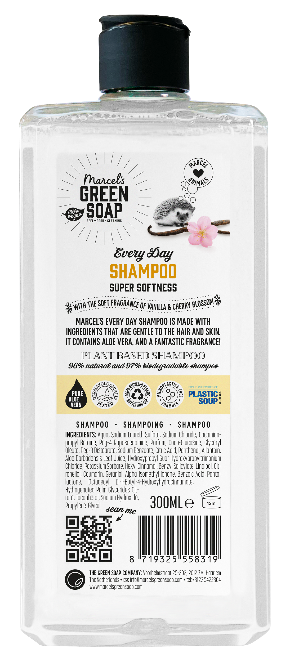 Marcel's Green Soap Showergel vanille & kersenbloesem 300.00 Milliliter