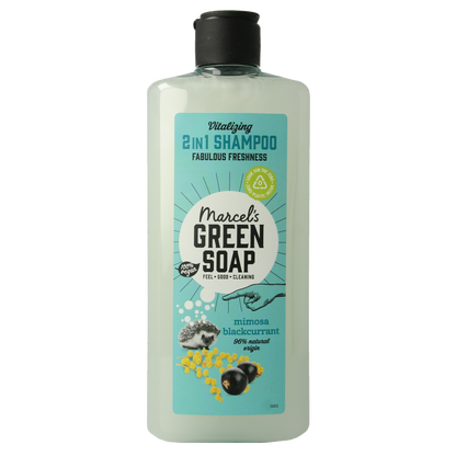 Marcel's Green Soap Shampoo & conditioner 2in1 mimosa zwarte bes 300 Milliliter