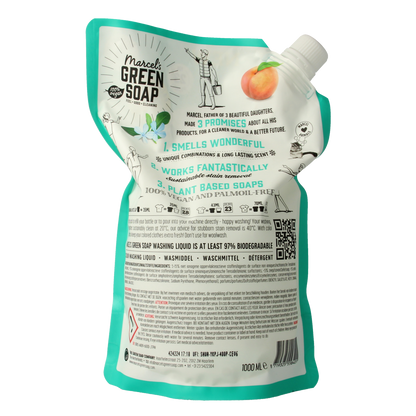 Marcel's Green Soap Wasmiddel kleur perzik & jasmijn 1.00 Liter
