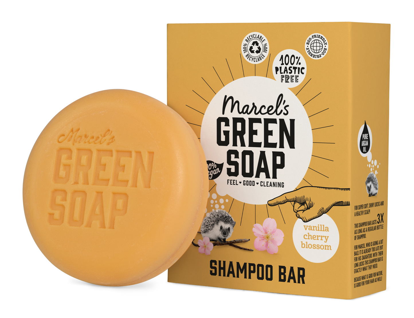 Marcel's Green Soap Shampoo bar vanille & kersenbloesem 90 Gram