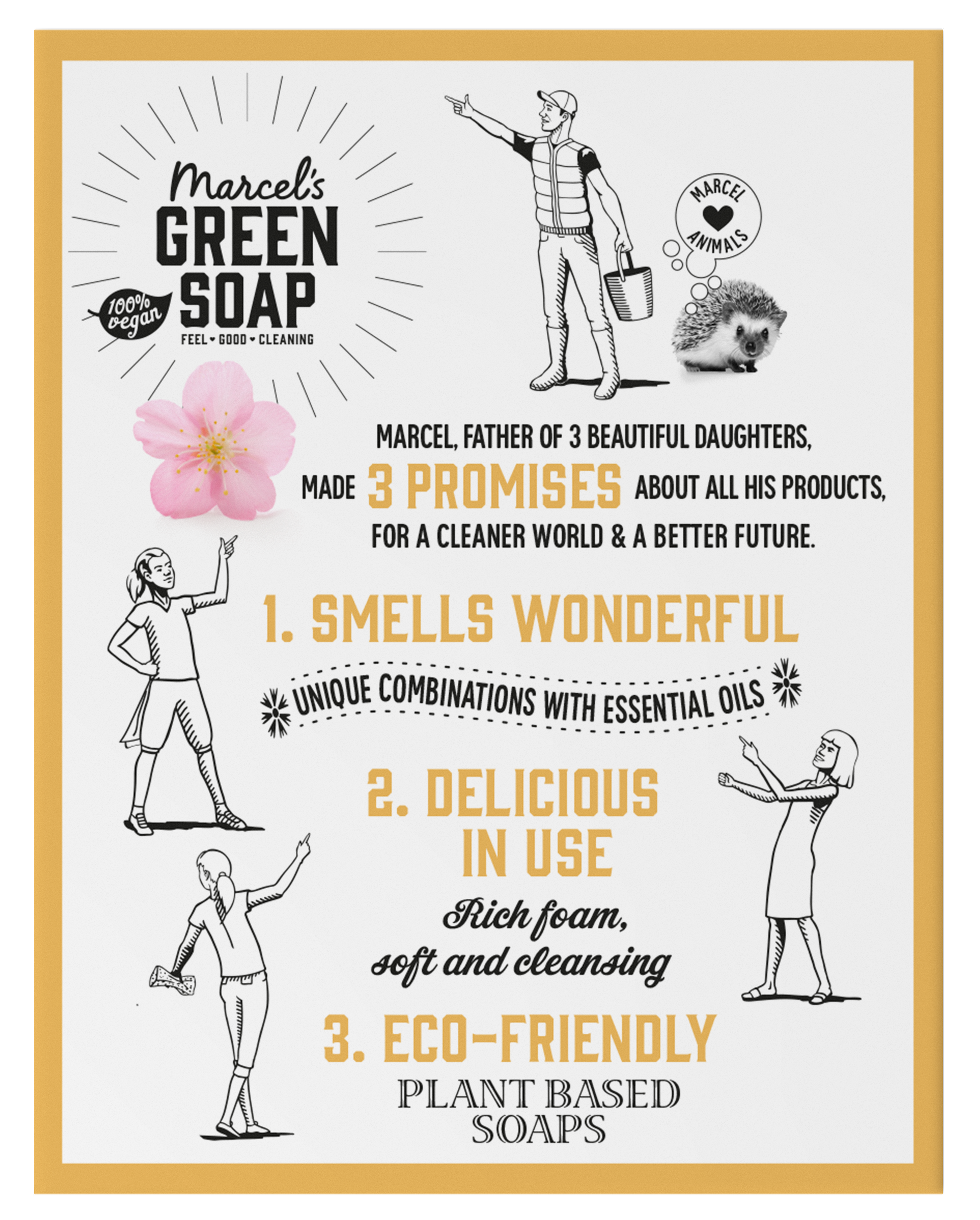 Marcel's Green Soap Shampoo bar vanille & kersenbloesem 90 Gram