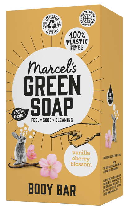 Marcel's Green Soap Shower bar vanilla & cherry 150 Gram