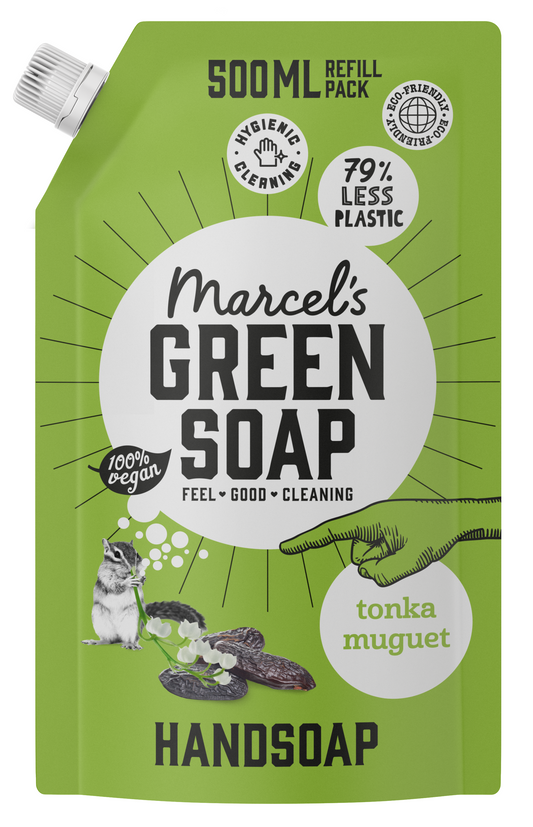 Marcel's Green Soap Handzeep tonka & muguet navul 500.00 Milliliter