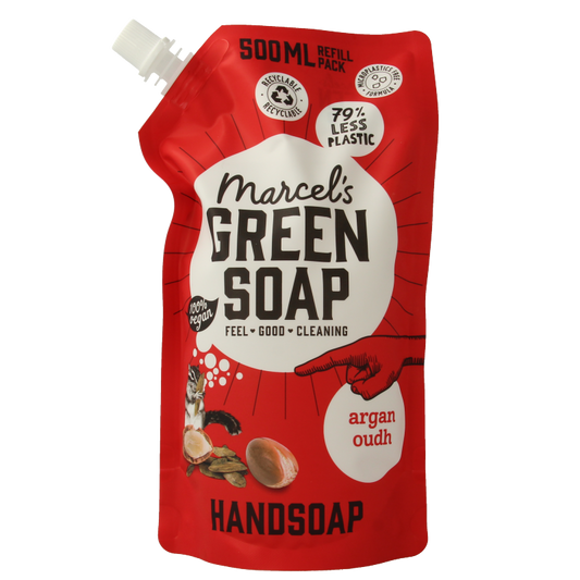 Marcel's Green Soap Handzeep argan & oudh navul  500 Milliliter