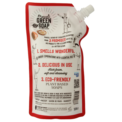 Marcel's Green Soap Handzeep argan & oudh navul  500 Milliliter