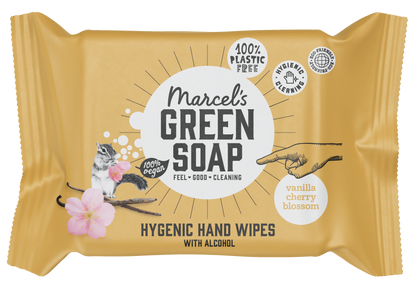 Marcel's Green Soap Hand wipes vanilla & cherry blossom bio 15.00 Stuks