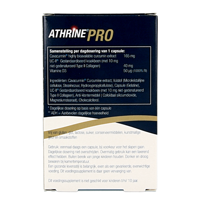Athrine PRO - UC-II Cavacurmin en Vitamine D3  30 Capsules