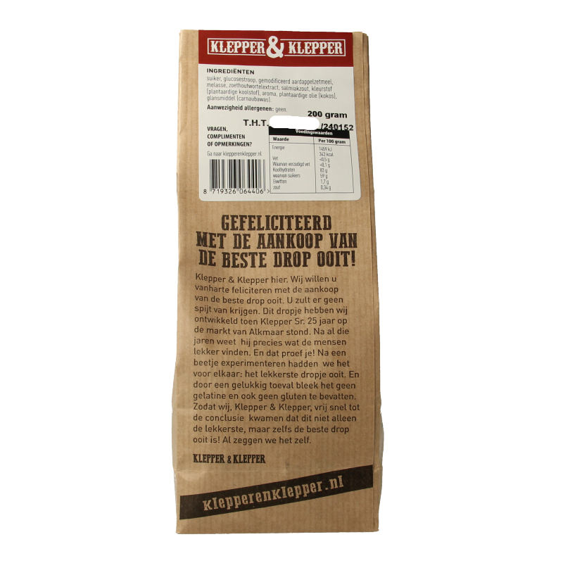 Klepper&Klepper De beste drop ooit volzoet 200 Gram