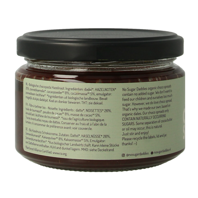 No Sugar Daddies Chocopasta hazelnoot bio 200 Gram