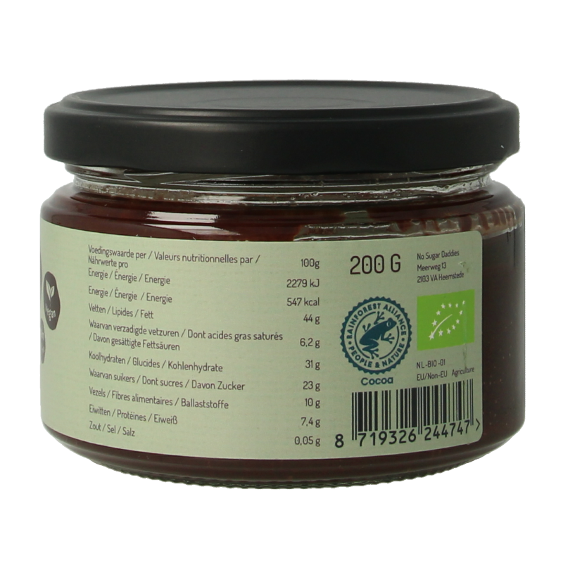 No Sugar Daddies Chocopasta hazelnoot bio 200 Gram