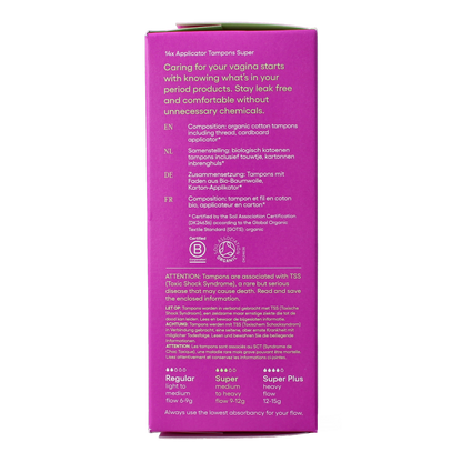 Yoni Tampons super met applicator 14.00 Stuks