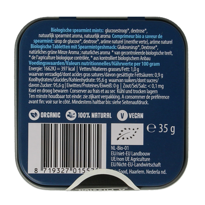 Max mints Spearmint blikje vierkant bio 35 Gram