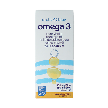 Arctic Blue Omega 3 pure visolie met vitamine D 250.00 Milliliter