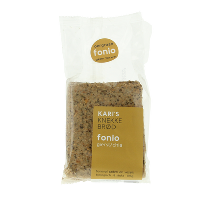 Kari's Crackers  Knekkebrod fonio gierst/chia bio 195 Gram