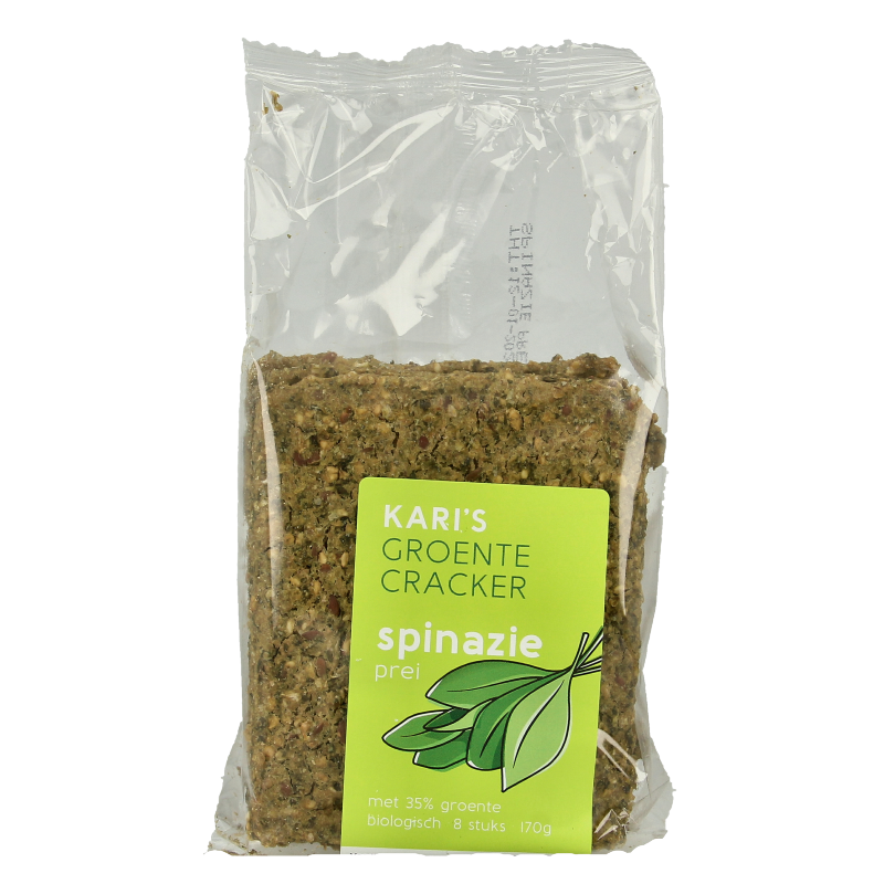 Kari's Crackers  Groentecracker spinazie prei bio 170 Gram