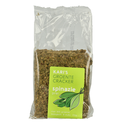 Kari's Crackers  Groentecracker spinazie prei bio 170 Gram