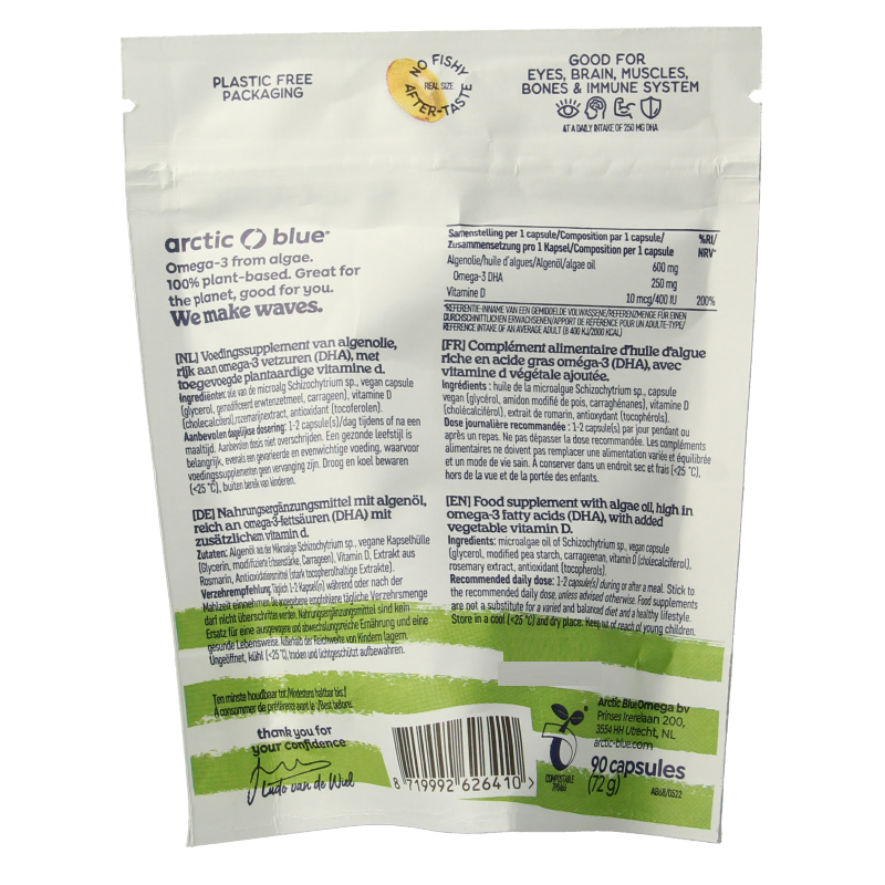 Arctic Blue Algenolie DHA met vitamine D 90 Capsules